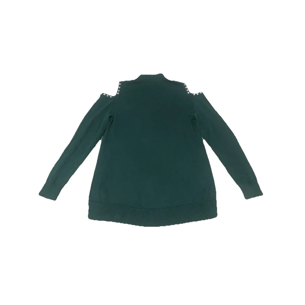 MICHAEL Michael KORS Sweater Womens M Cold Shoulder Pullover Tunic‎ Green Fall